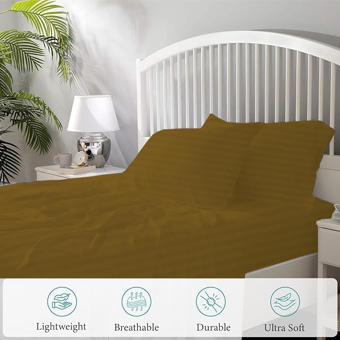 4 Piece 100% Egyptian Cotton Full XL Size Sheet Set 1000 Thread Count