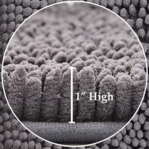 Bathroom Rugs Sets 4 Piece, Extra Soft Absorbent Chenille Bath Rugs