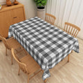 Buffalo Plaid Linen Tablecloth Grey and White Checkered Modern Classic