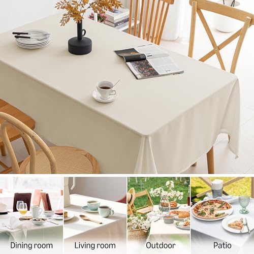 Amazon Basics Thin Rectangle Tablecloths, Water-Resistant Textured