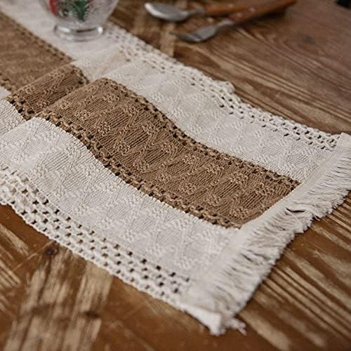 Table Runners with Tassels Vintage Boho Table Cover for Dining Room
