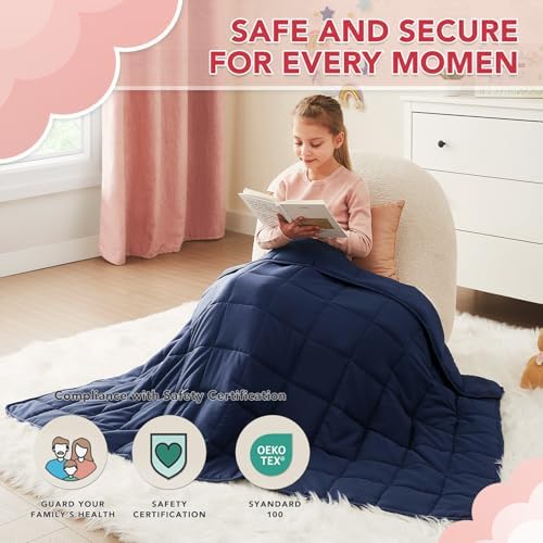 10 lbs Weighted Blanket Twin Full Size, 48" x 72" Cooling Weighted