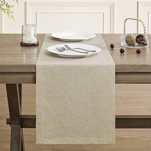 ZeeMart Basic Linen Style Table Runner, 14x60 Inch Natural