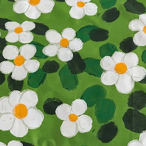 YuHeGuoJi Green Watercolor Floral Duvet Cover Queen 100% Cotton 3 Pcs