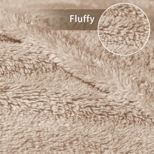 Exclusivo Mezcla Soft Plush Fleece King Size Bed Blanket, Camel