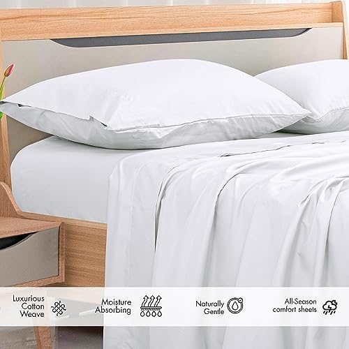 Royale Linens 300 Thread Count 100% Cotton Full Size Flat Sheet - Soft