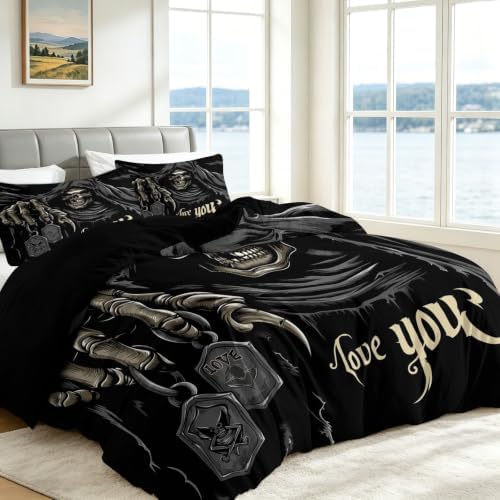 King Duvet Cover Set Grey, Duvet Cover Set Microfiber, Zipper Closure