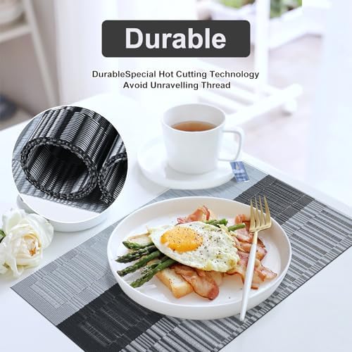 LIFEWEAR Placemat Set, Woven Table Placemats - 6 Pack