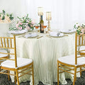 90 Inch Round Striped Jacquard Polyester Tablecloths Table Cover