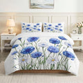Queen Duvet Cover Set Watercolor Floral Chrysanthemums 3 Piece