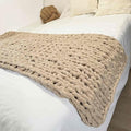 Soft Chunky Knit Throw Blanket for Couch, Cozy Warm Knitted Blankets