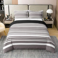 Erosebridal Geometric Striped 100% Cotton King Comforter Cover for
