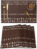 Placemats Set of 8, Rustic Botanical Woven Placemat, Linen Place Mats