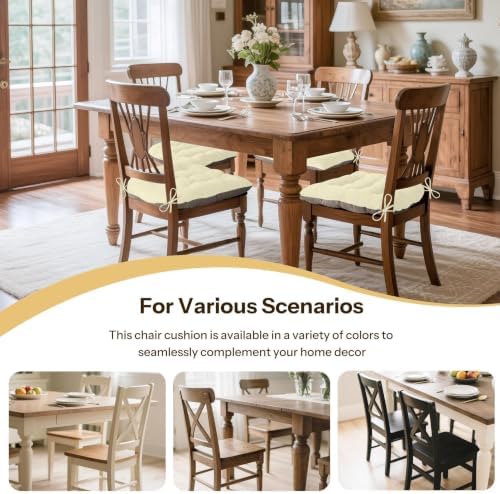 Chair Cushions for Dining Chairs Set of 2, 18"x18"x3", Beige