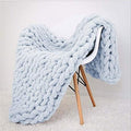 GIBZ Luxury Chunky Knit Blanket Chenille Handmade Yarn Knitted Throw