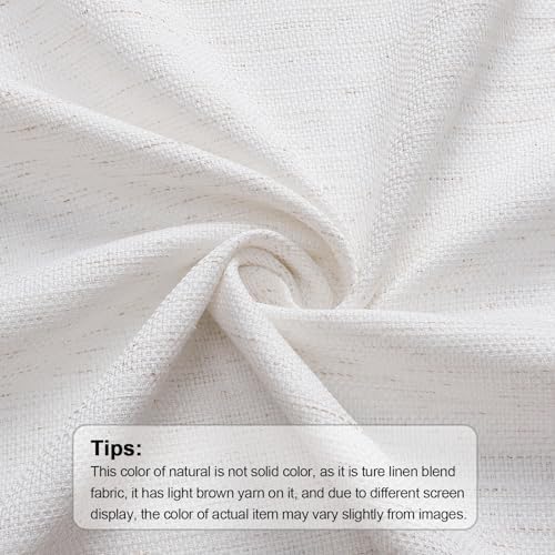 Natural Curtains 84 Inches Long 2 Panels Set, Linen Blend Textured