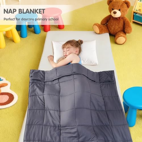 yescool Weighted Blanket 7 Pounds Cooling Weighted Lap Blanket, Grey