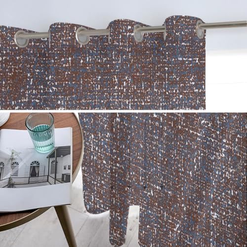 Vintage Sepia Sheer Curtains for Living Room 96 inch Length 2 Panels