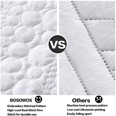 BOSOWOS Queen Size Pillow Shams Set of 2, Soft Breathable Pillow Case