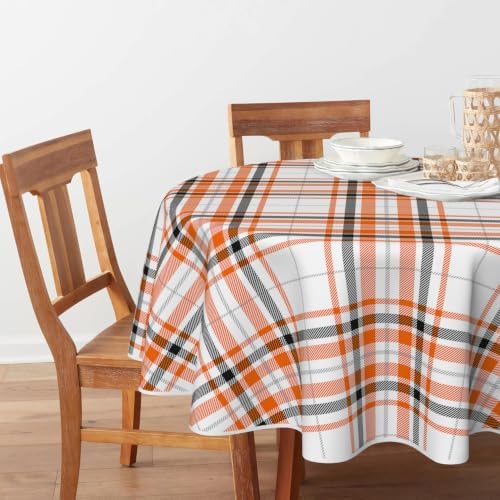Horaldaily Halloween Tablecloth 90 x 90 Inch Round Black Yellow