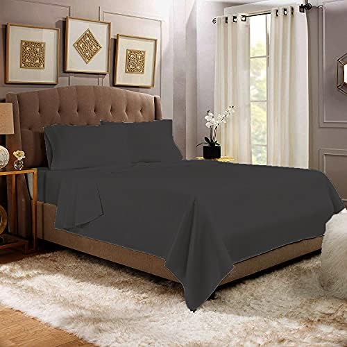4pc King Dark Grey Sheet Set 800 Thread Count 100% Natural Cotton Fits