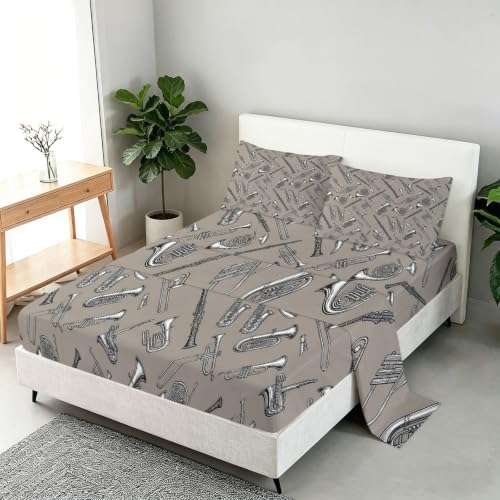 4-Piece Soft Microfiber Queen Bed Sheets Set, Include Deep Pockets