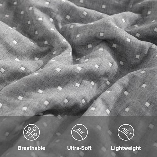 NTBAY Muslin Cotton King Pillow Shams, Set of 2, 20 x 36, Grey