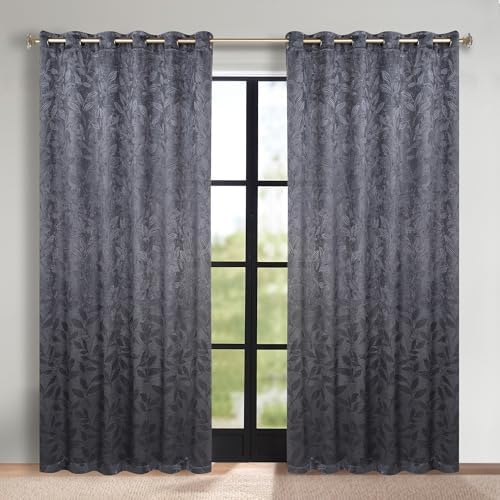SUPERIOR Semi Blackout Curtains - Modern Leaves - 52" x 120" - Grommet