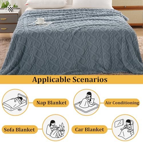 Sherpa Fleece Throw Blanket for Couch,Lightweight Comfy Textured