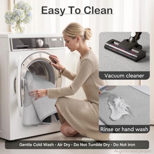 MontVoo Bathroom Runner Rugs,Chenille Absorbent Bath Mat Runner Quick