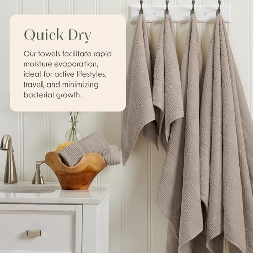 Springtree Home 100% Cotton Bath Towel Set | 6-Piece Set | Textured