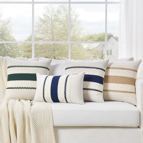 Fancy Homi Set of 2 Navy Blue Decorative Throw Pillow Covers 22x22