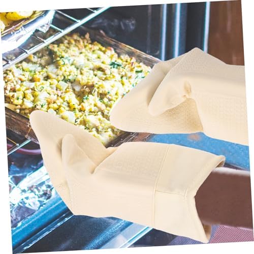 Silicone Oven Mitts, Kitchen Gloves Heat Resistant Honeycomb