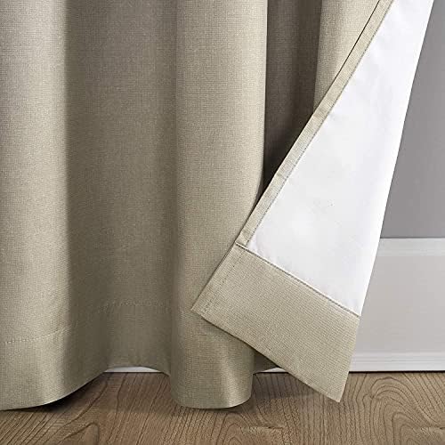 Brown Beige Window Curtains Panel 96 inches Long Farmhouse Drapes for