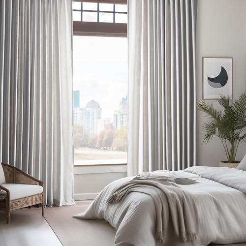 HPD Half Price Drapes Basic Faux Linen Curtains - 108 Inch Long Pair