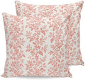 Pillow Covers 18x18 Set of 2, Red Farmhouse Leaves Square Throw Pillow