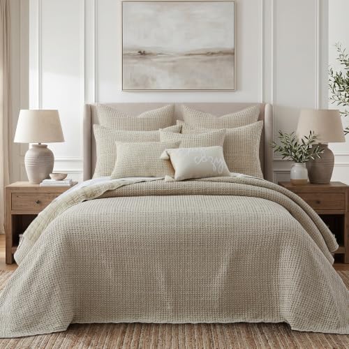 Levtex Home Mills Waffle King Bedspread Set (122x106in) with 2 Pillow