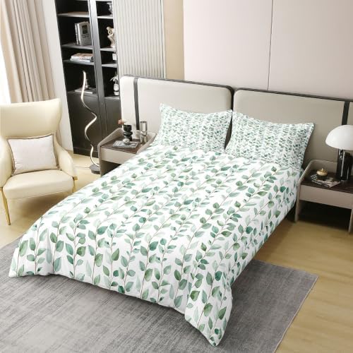 Erosebridal Botanical Leaf 100% Cotton Comforter Cover Queen