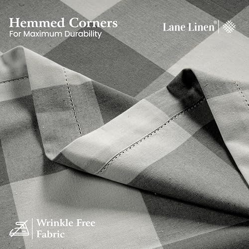LANE LINEN 60 x 84 Inch Checkered Tablecloth Rectangle - Stain