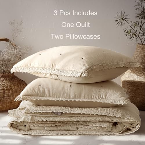 Quilt Set King Size- Lightweight Quilt Bedding Set with 2 Pillow