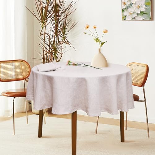 Round Linen Tablecloths 100% Pure French Linen Tablecloth 70''