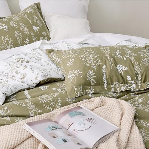 Bedsure Duvet Cover King Size - Reversible Olive Green King Duvet
