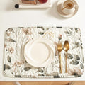 DaDalogy Quilted Placemats Set of 4 - Washable Floral Cloth Table Mats
