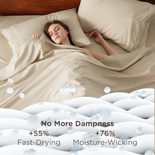 Bedsure Deep Pocket King Sheet Set - Fits Mattresses Up to 21 Inches