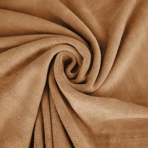 JML Large Microfiber Bath Towels, 6 Pack, 30" x 60", Beige