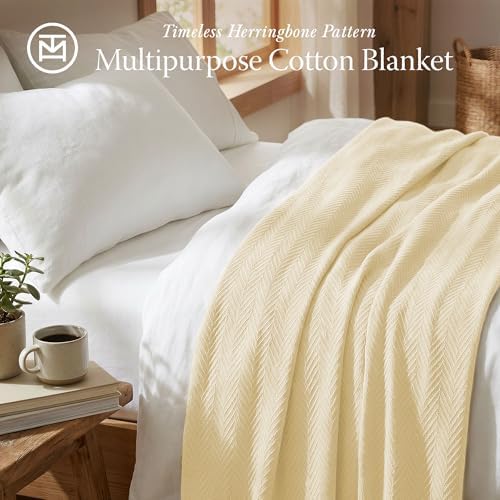 Threadmill Vanilla Cream 100% Combed Cotton King Size Blanket