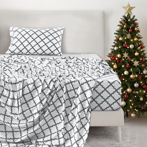 LUX Décor Quatrefoil Twin XL Sheet Set - Ultra-Soft Microfiber Bed