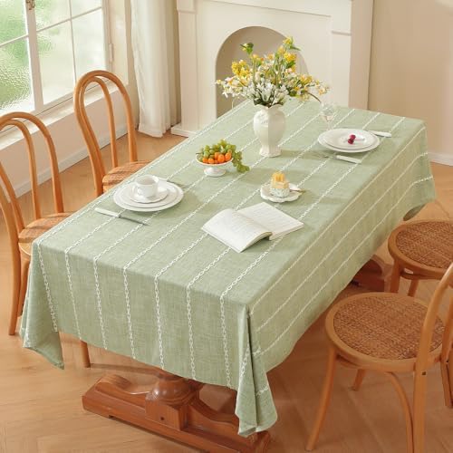 Zobesta Sage Green Tablecloths Rectangular 53x70 in Linen Sage Table