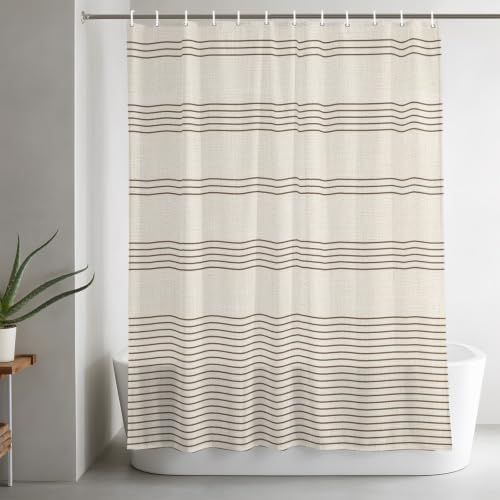 Minimalist Beige Shower Curtain 72 * 84IN, Water-Repellent Bathroom
