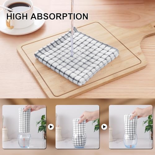 Kitinjoy 12 Pack Dishcloths and Kitchen Towels Sets, Grey